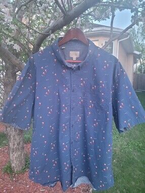Jachs New York Short Sleeve Button Down Shirt Men’s XXL Surf Print 97% Cotton